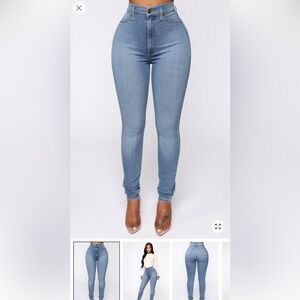 Fashion Nova Light Blue High-Waist Skinny Jeans